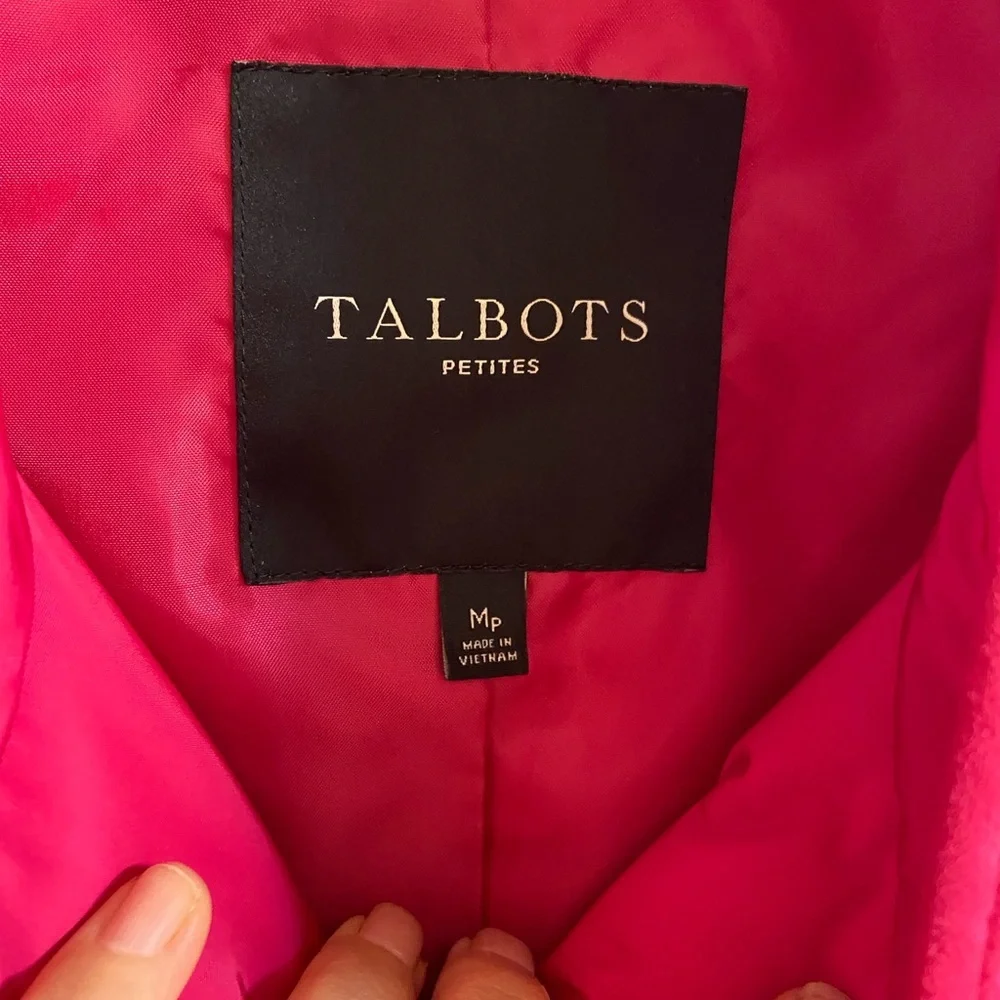 Talbots Petites Hot Pink Quilted Shell Vest Medium petite